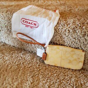 Coach Signature Skinny Wristlet in Lemon